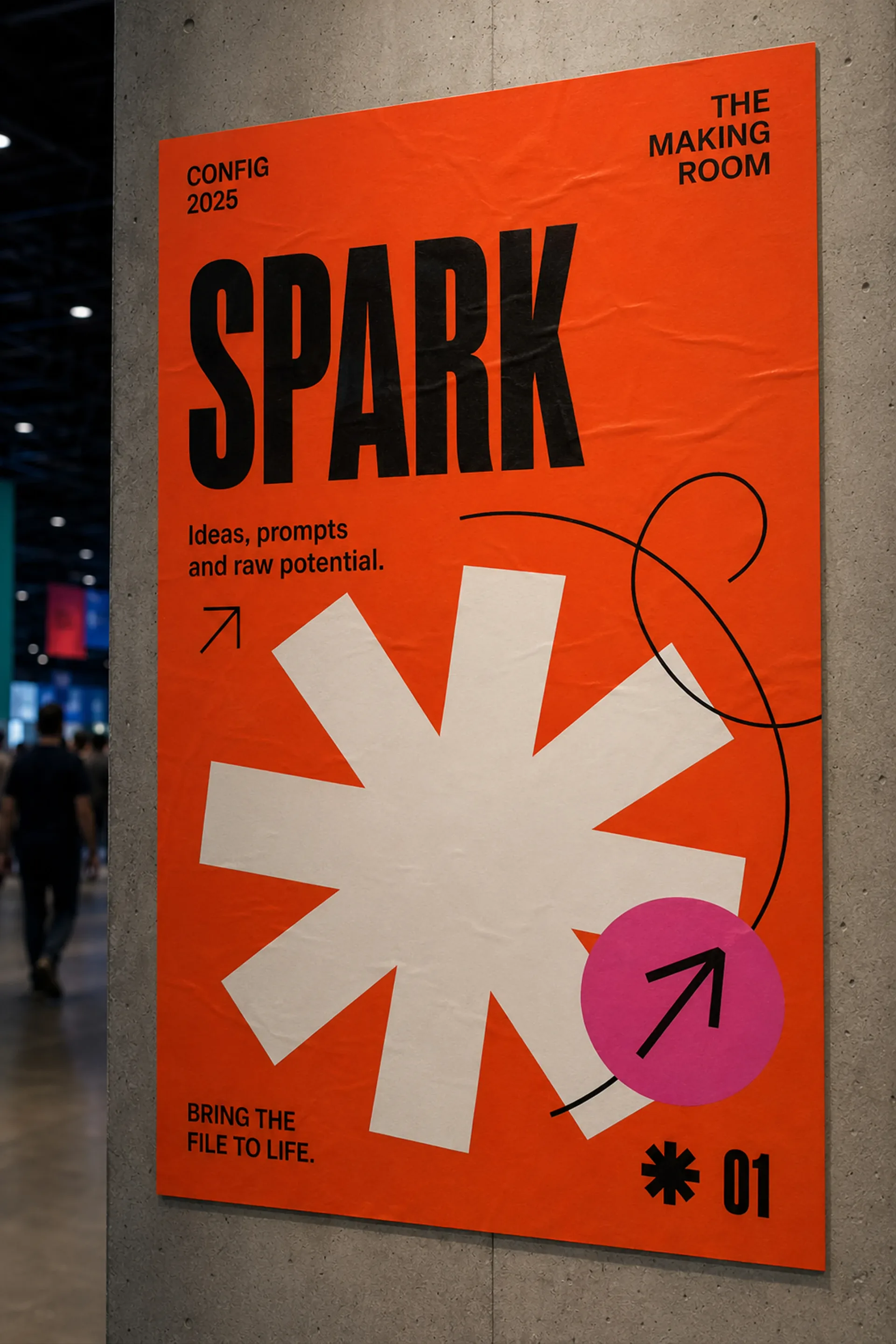 Config 2025 orange Spark poster for The Making Room