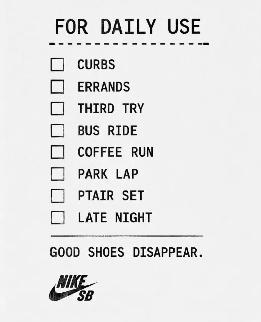 For Daily Use checklist with curbs, errands, bus ride, coffee run, and late night